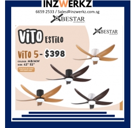 Bestar Vito-5 Estilo 5 Blades Ceiling Fan 42″ / 52″
